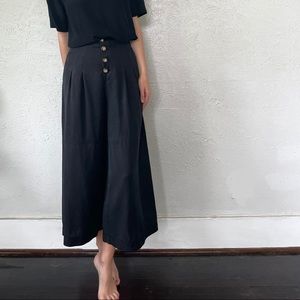 Black Wide Leg Cropped Pants